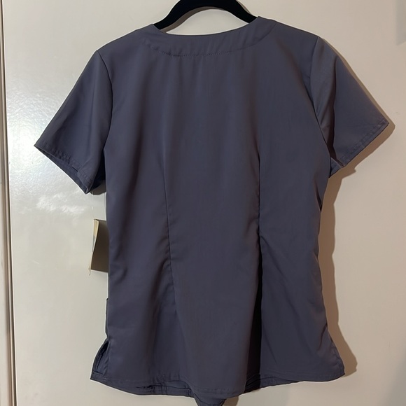 Ultrasoft Stretch Drop Neck 2 Pocket Scrub Top Style # 8200 NWT Dark Grey - Picture 7 of 9